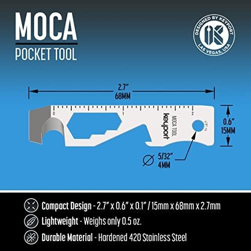 Keyport MOCA 10-in-1 Keychain Multitool (Stainless) | EDC Multi Tool: Pry Bar, B... - Image 7