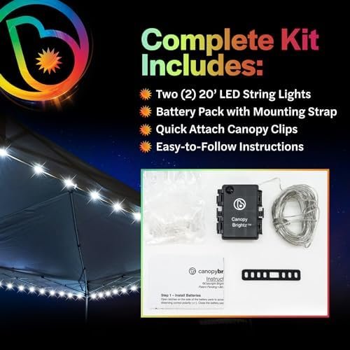 Brightz CanopyBrightz LED Canopy Lights, White - Outdoor Canopy Tent Lights for ... - Image 7
