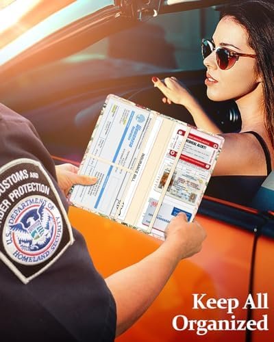 Car Registration and Insurance Card Holder with Magnetic Shut - Vehicle Glove Bo... - Image 6