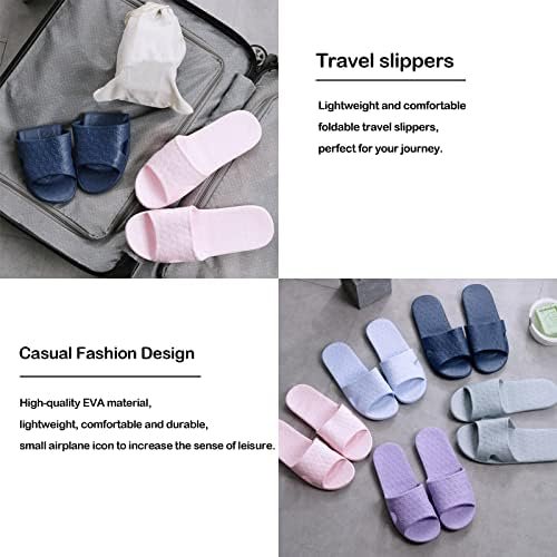 Travel Slippers for Women and Men, Portable Foldable Slippers with Cotton Storag... - Image 6