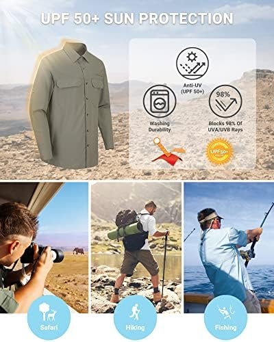 Outdoor Ventures Men's UPF 50+ UV Sun Protection Shirt, Long Sleeve Hiking Fishi... - Image 6