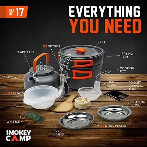Camping Cookware Mess Kit Set with Stove - Backpacking Compact Camping Cookware,... - Image 4