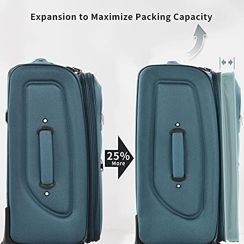 Merax Softside Luggage Set Softshell Lightweight 3 Piece Spinner Suitcase 22" 26... - Image 4
