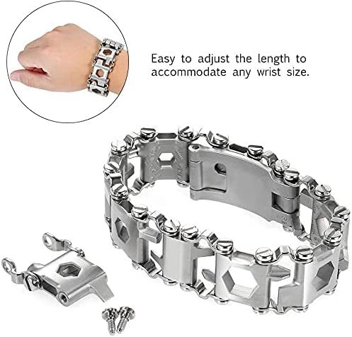 Multitool Bracelet 29 in 1, 22cm Stainless Steel, Multi Tool Bracelet for Men Ou... - Image 7