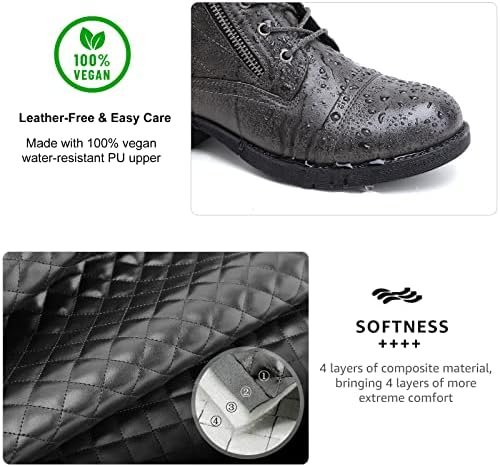 STQ Women's Combat Boots Lace up Ankle Booties - Image 4