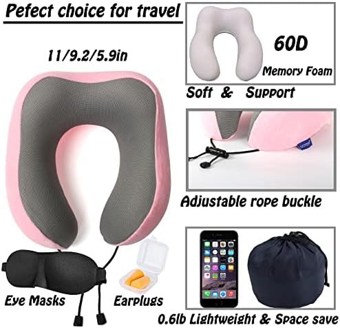 GOTDYA Travel Pillow,Travel Neck Pillows for Sleeping,100% Pure Memory Foam Soft... - Image 3