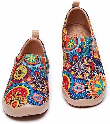 UIN Women's Fashion Floral Art Sneaker Painted Canvas Slip-On Ladies Travel Shoe... - Image 4