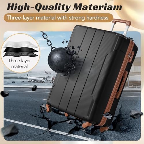 Merax Luggage Set 3 Piece Suitcase Set Expandable Lightweight Spinner Suitcase w... - Image 5