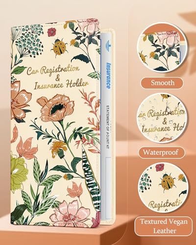 Car Registration and Insurance Card Holder with Magnetic Shut - Vehicle Glove Bo... - Image 4