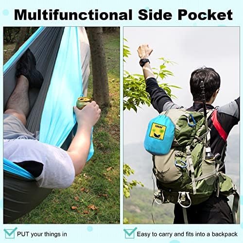 SZHLUX Camping Hammock Double & Single Portable Hammocks with 2 Tree Straps and ... - Image 7