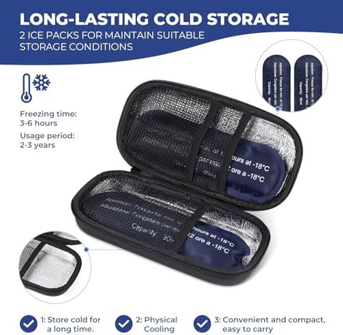 Insulin Cooler Travel Case - Insulated Portable Diabetic Organizer with 2 Reusab... - Image 4