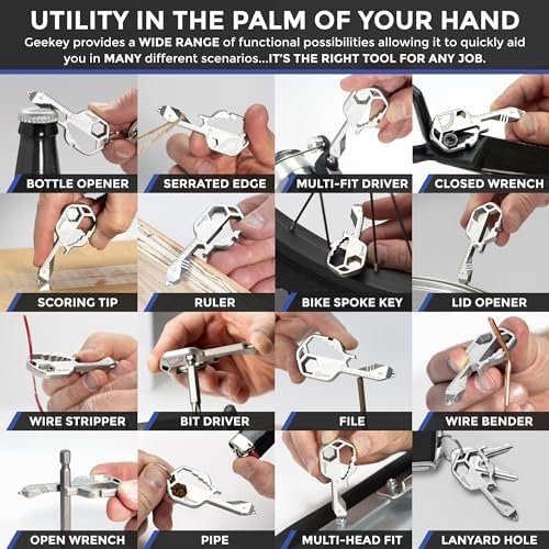 Multi-tool | Original Key Shaped Pocket Tool | Stainless Steel Keychain Utility ... - Image 5