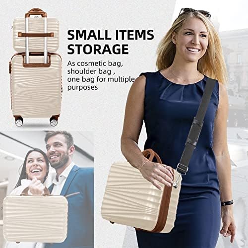LEAVES KING Luggage 5 Piece Sets, Hard Shell Luggage Set Expandable Carry on Lug... - Image 3