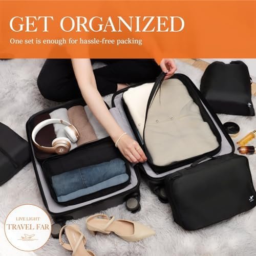 HOTOR Packing Cubes for Suitcases - 6 Pieces, Light Packing Cubes for Travel, Pr... - Image 3