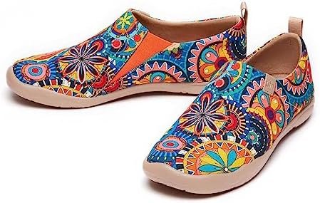 UIN Women's Fashion Floral Art Sneaker Painted Canvas Slip-On Ladies Travel Shoe... - Image 9