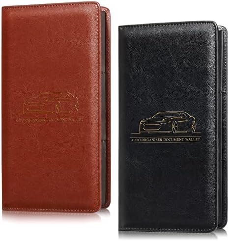 Frienda 2 Piece Car Registration and Insurance Documents Holder, PU Leather Auto... - Image 2
