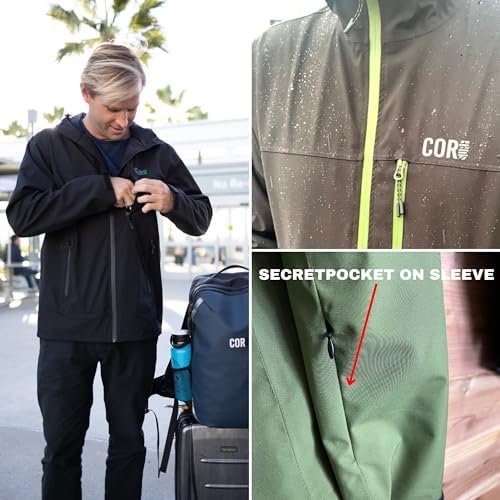 COR Surf Men's Packable Travel Rain Jacket | The Ultimate All-Round Rain Coat fo... - Image 3