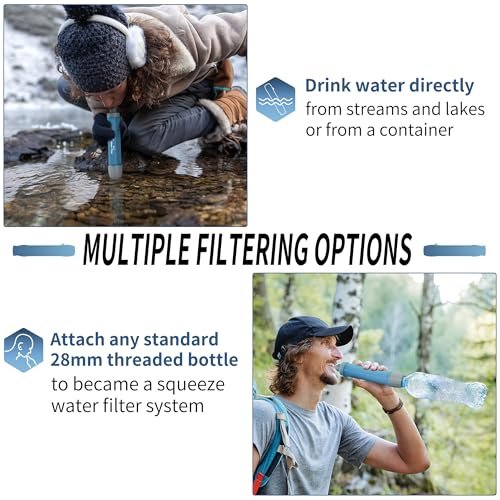 4 Pack Water Filter Straw, Portable Personal Water Filtration System, Water Puri... - Image 5