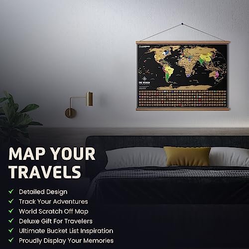 Deluxe 17x24 Scratch Off World Map Poster - Vibrant Gold Foil Travel Tracker wit... - Image 9