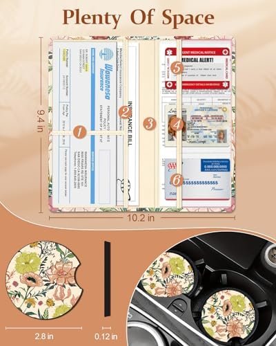 Car Registration and Insurance Card Holder with Magnetic Shut - Vehicle Glove Bo... - Image 3