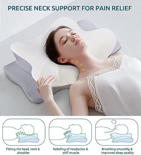 Cervical Pillow for Neck and Shoulder, Ergonomic Contour Memory Foam Pillows for... - Image 4