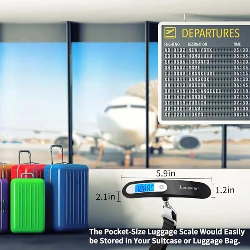 110 Lbs Digital Hanging Luggage Scale with Backlit for Travel, Comfortable Handl... - Image 7