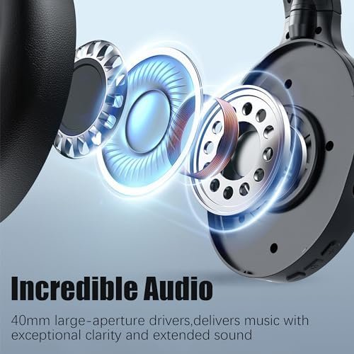 Active Noise Cancelling Headphones, 100H Playtime Wireless Headphones Over Ear w... - Image 5