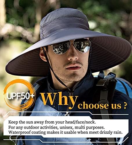 HLLMAN Super Wide Brim Sun Hat-UPF 50+ Protection,Waterproof Bucket Hat for Fish... - Image 5