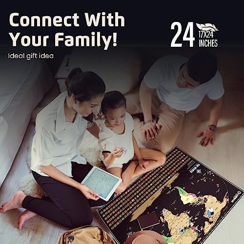 Deluxe 17x24 Scratch Off World Map Poster - Vibrant Gold Foil Travel Tracker wit... - Image 8