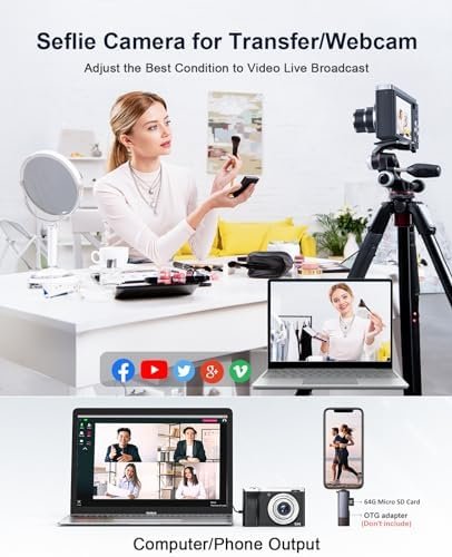 5K Digital Camera with 64GB Card, Touch Screen & 10X Optical Zoom, 56MP Front an... - Image 9