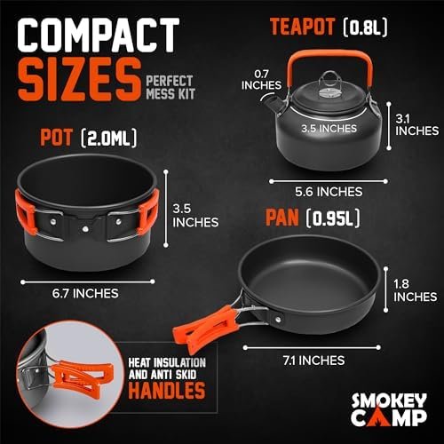 Camping Cookware Mess Kit Set with Stove - Backpacking Compact Camping Cookware,... - Image 5