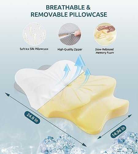 Cervical Pillow for Neck and Shoulder, Ergonomic Contour Memory Foam Pillows for... - Image 7