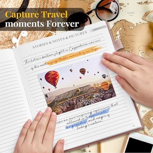 Travel Journal for Women, Adventure Book for 20 Trips, Travel Journal Notebook D... - Image 6