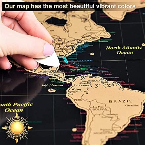InnovativeMap Scratch Off World Map Poster And Deluxe United States Map – Includ... - Image 3