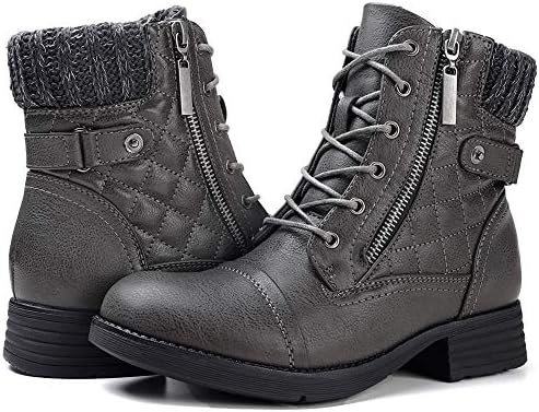STQ Women's Combat Boots Lace up Ankle Booties - Image 2