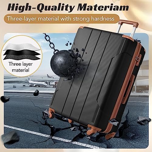 Merax Luggage Set 3 Piece Expandable Lightweight Spinner Suitcase with Corner Gu... - Image 7