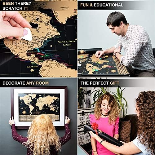 InnovativeMap Scratch Off World Map Poster And Deluxe United States Map – Includ... - Image 4