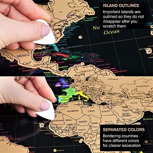 InnovativeMap Scratch Off World Map Poster And Deluxe United States Map – Includ... - Image 6