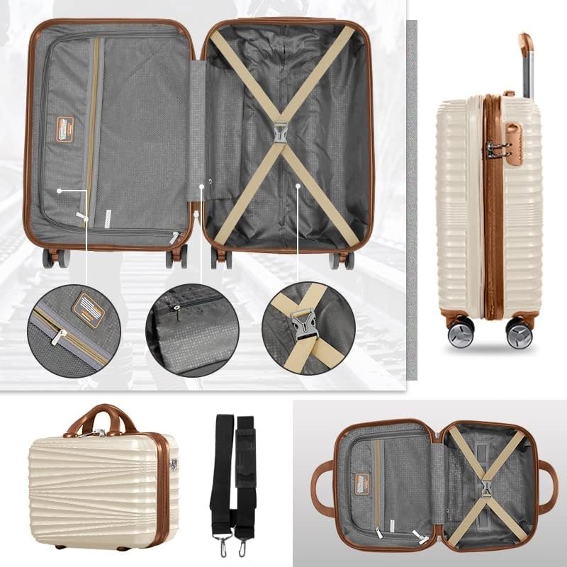 LEAVES KING Luggage 5 Piece Sets, Hard Shell Luggage Set Expandable Carry on Lug... - Image 6