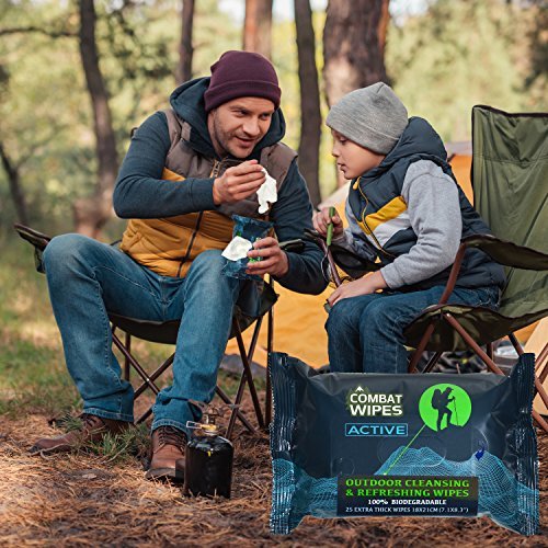 Combat Wipes ACTIVE Outdoor Wet Wipes - Extra Thick Camping Gear, Biodegradable,... - Image 7