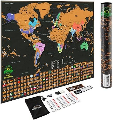 Scratch Off World Map Poster – Deluxe Travel Map, Scratch Off Map of The World w... - Image 2