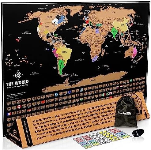 Deluxe 17x24 Scratch Off World Map Poster - Vibrant Gold Foil Travel Tracker wit... - Image 2