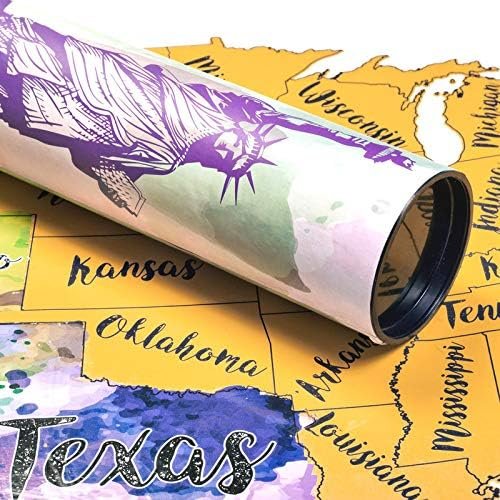 McScout 12X18 Inch USA Scratch Off Travel Map Decorative Art Wall Poster To Mark... - Image 3