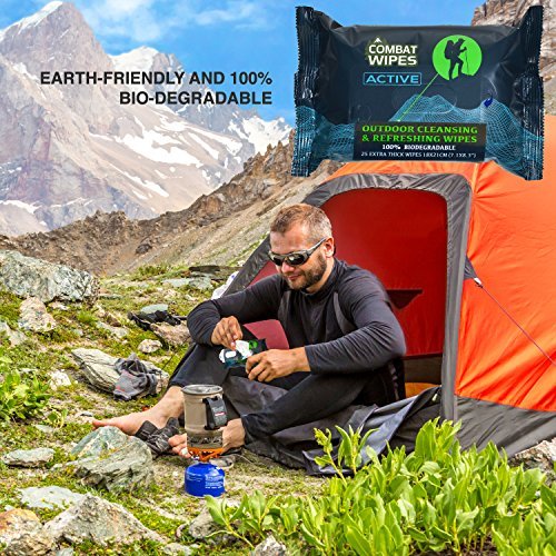Combat Wipes ACTIVE Outdoor Wet Wipes - Extra Thick Camping Gear, Biodegradable,... - Image 6