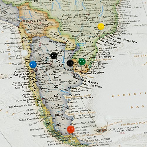 Craig Frames Wayfarer, Executive World Push Pin Travel Map - Image 5