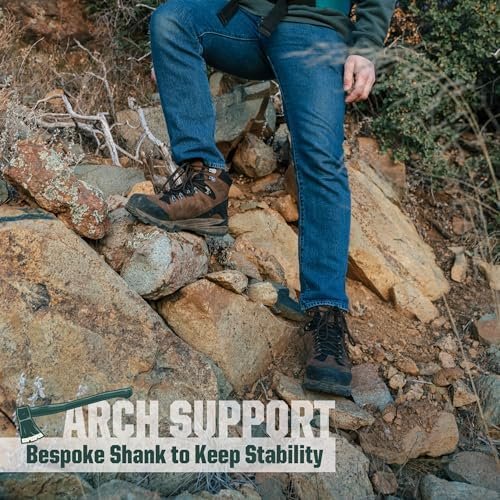 Men's Waterproof Hiking Boots, 6 Inch Slip Resistant Light Weight Outdoor Boots - Image 6