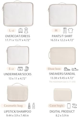 DIMJ Packing Cubes for Travel - Organizer Bags Set for Carry on Suitcase Lightwe... - Image 5