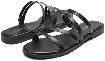 DREAM PAIRS Women's Clear Studded Rhinestone Slide Sandals Slip on Open Toe Cute... - Image 5