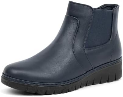 VJH confort Women’s Ankle Boots, Comfort Round Toe Lightweight Wedge Chelsea Boo... - Image 2