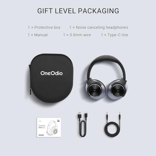 OneOdio Hybrid Active Noise Cancelling Headphones - 62H Battery, Hi-Res Audio, T... - Image 7